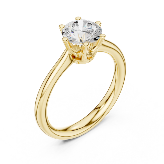 Stunning Round Cut Moissanite Diamond Engagement Ring - View 2