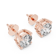 Architectural Crown Basket Round Lab Grown Diamond Solitaire Studs - View 4