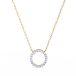 Round Cut Lab Grown Diamond Open Circle Halo Pendant - View 2