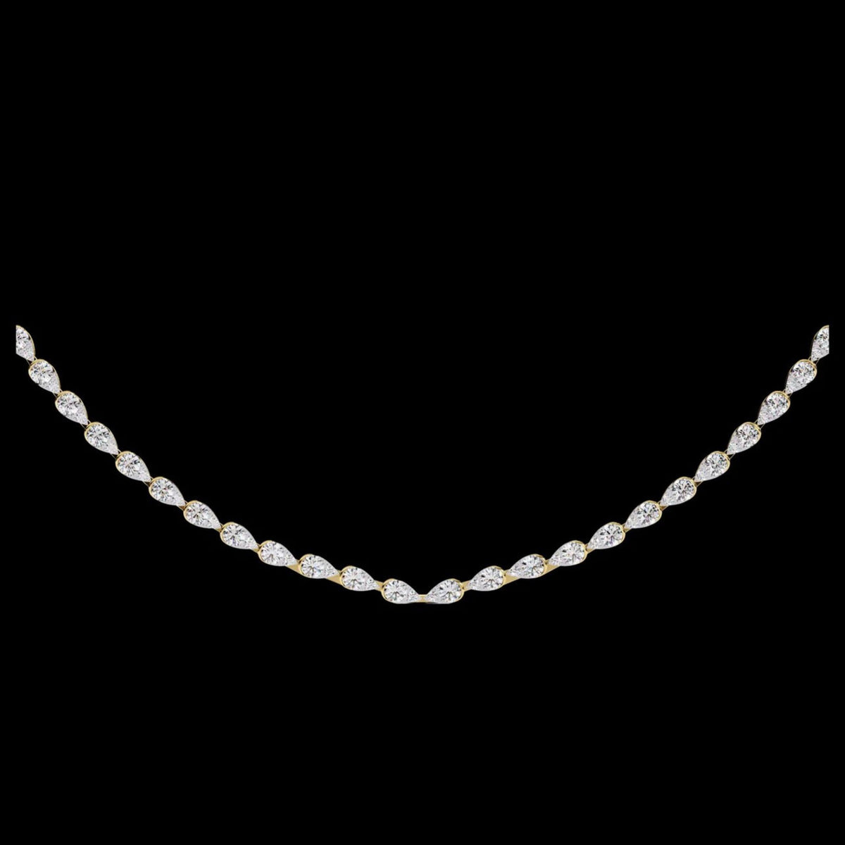 Pear Moissanite Diamond Tennis Necklace