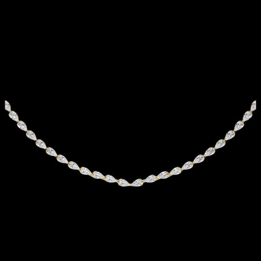 Pear Moissanite Diamond Tennis Necklace