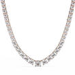 Round Cut Moissanite Diamond Tennis V Necklace - View 2