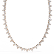 Round Cut Moissanite Diamond Station Tennis Necklace - View 2