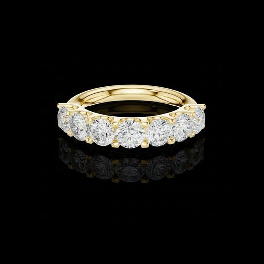 Round Moissanite Diamond Seven Stone Wedding Band