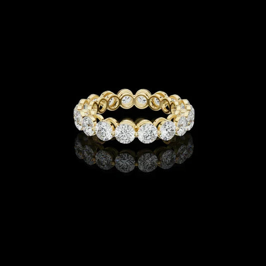 Round Bezel Set Lab Diamond Full Eternity Band