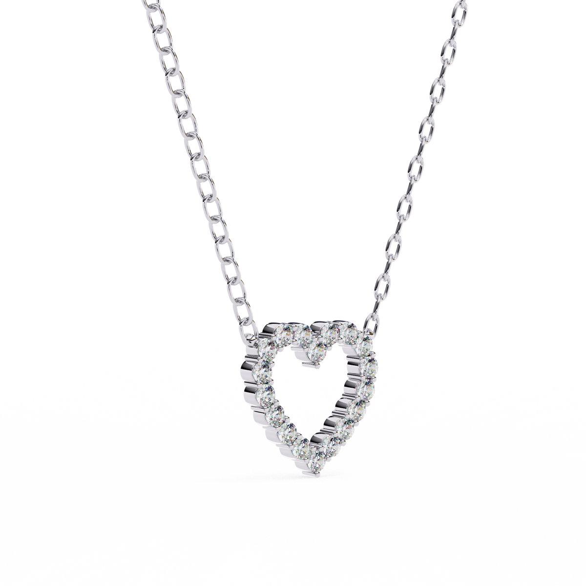Romantic Love Motif Pendant with Round Lab Grown Diamond - View 7