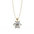 Round Moissanite Diamond Solitaire Pendant with Six Prong Setting - View 2
