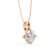 Round Moissanite Diamond Solitaire Double Prong Four Point Pendant - View 3
