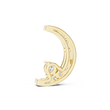 Crescent Moon Pendant with Pave Round Lab Grown Diamond - View 7