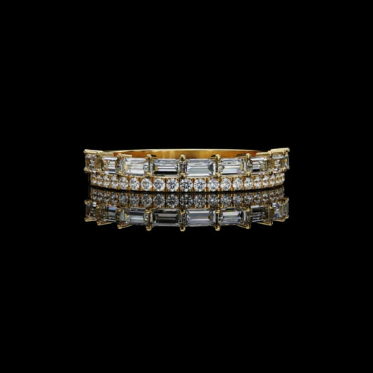 Baguette & Round Cut Moissanite Diamond Eternity Band