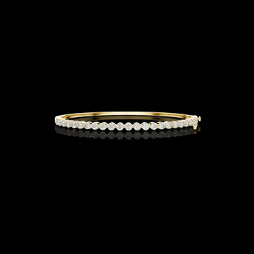 Slim Round Lab Diamond Hinged Bangle Bracelet for Women