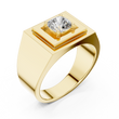 Cushion Cut Moissanite Diamond Men's Square Signet Ring - View 4