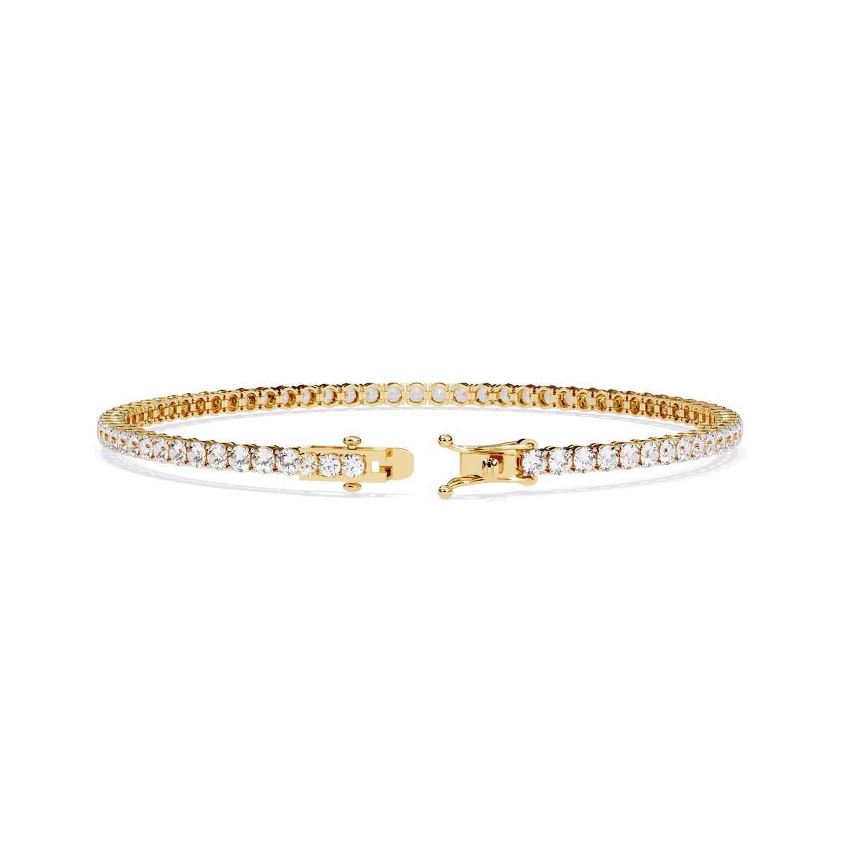 Round Cut Lab Diamond Tennis Bracelet with Sparkling Classic Prong Setting - View 2