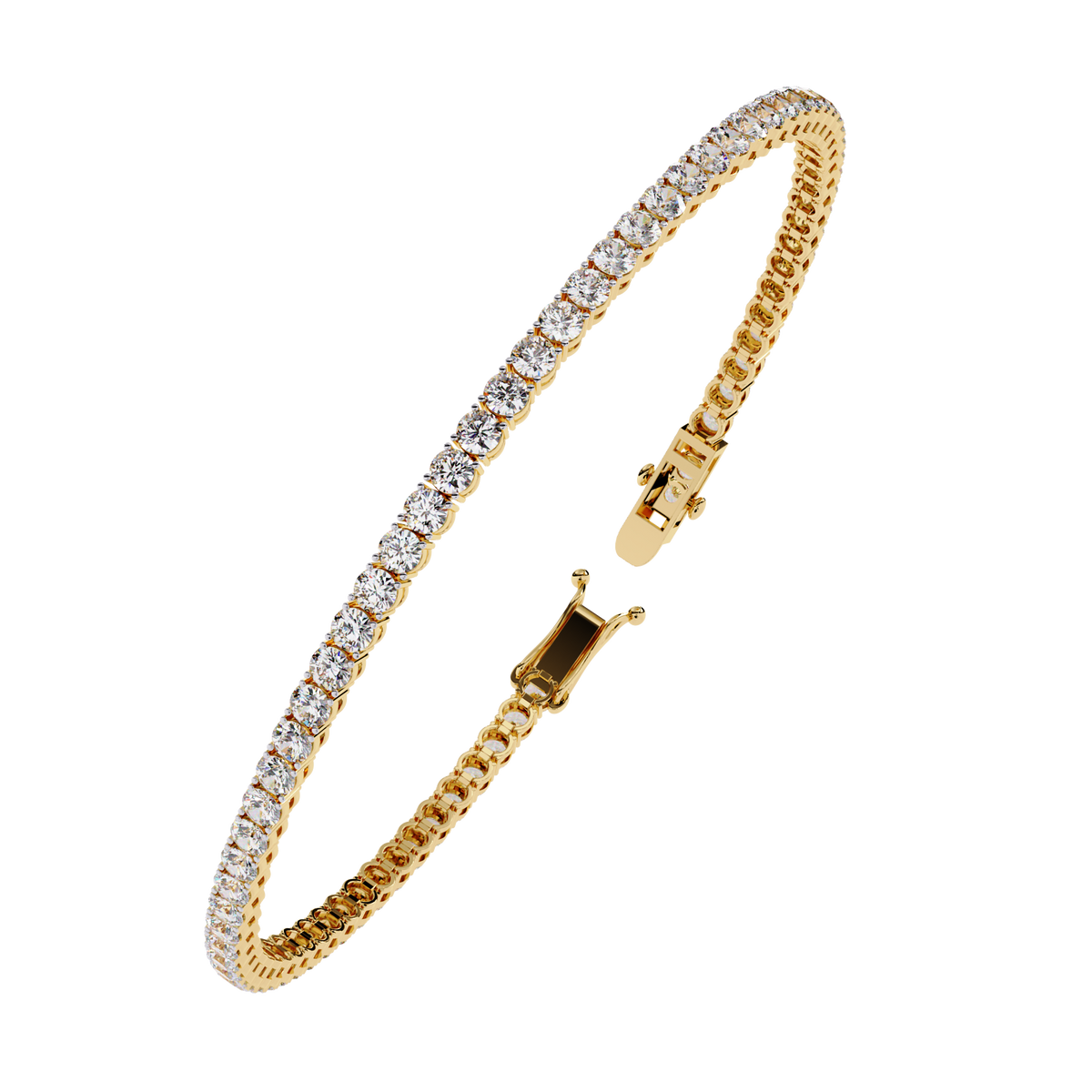 Round Cut Lab Diamond Tennis Bracelet with Sparkling Classic Prong Setting - View 5