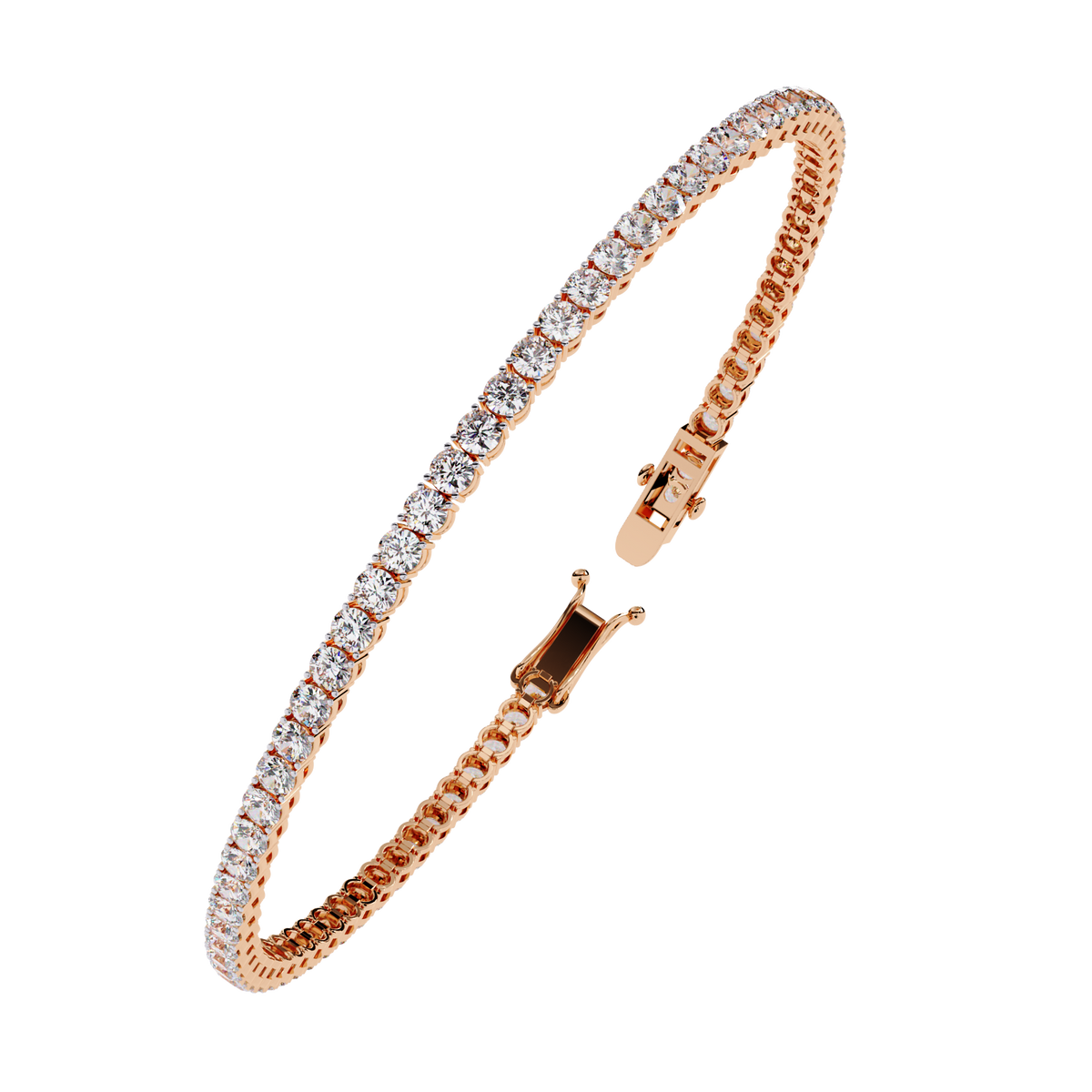 Round Cut Moissanite Diamond Tennis Bracelet with Sparkling Classic Prong Setting - View 6