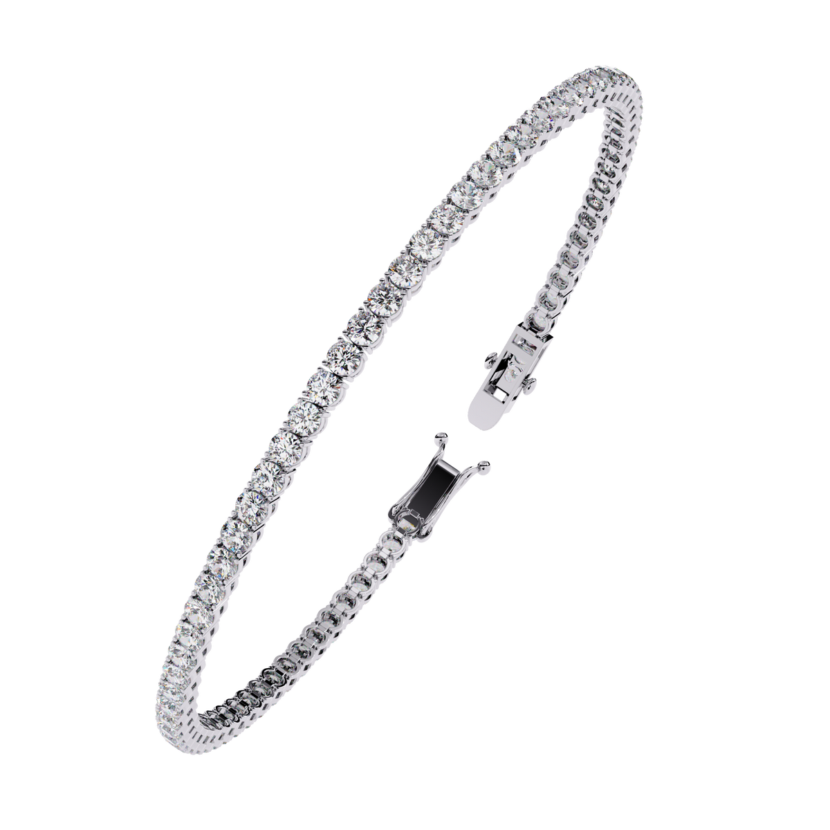 Round Cut Moissanite Diamond Tennis Bracelet with Sparkling Classic Prong Setting - View 7