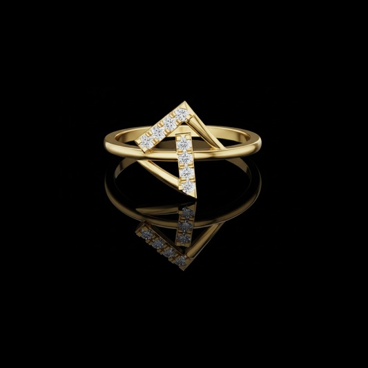 Geometric Princess Cut Lab Diamond Promise Ring