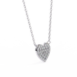 Round Lab Grown Diamond Heart Shaped Charm Two Loop Pendant - View 7