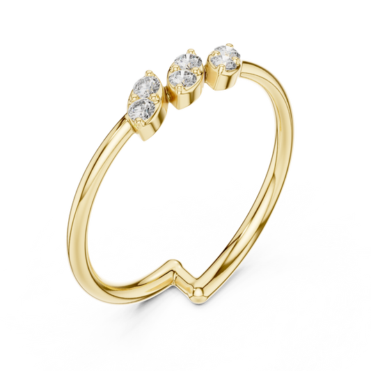 Nature Inspired Moissanite Diamond Minimal Ring For Women - View 2