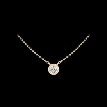 Round Lab Grown Diamond Solitaire Pendant with Center Bezel Setting