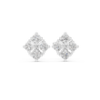 Floral Bloom Moissanite Diamond Stud Earrings with Round Brilliant Stones - View 3