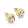 Round Cut Moissanite Diamond Floating Halo Stud Earring - View 4