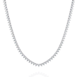 Round Cut Lab Grown Diamond V Shape Tennis Necklace - View 3