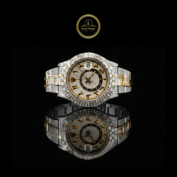 Exclusive Custom Baguette & Round Cut Lab Grown Diamonds Luxury Watch By Ivevar