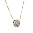 Round Lab Grown Diamond Halo Pendant with Round Cluster Accent Stones - View 5