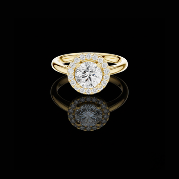 Round Brilliant Halo Lab Grown Diamond  Ring