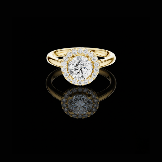 Round Brilliant Halo Lab Grown Diamond Ring