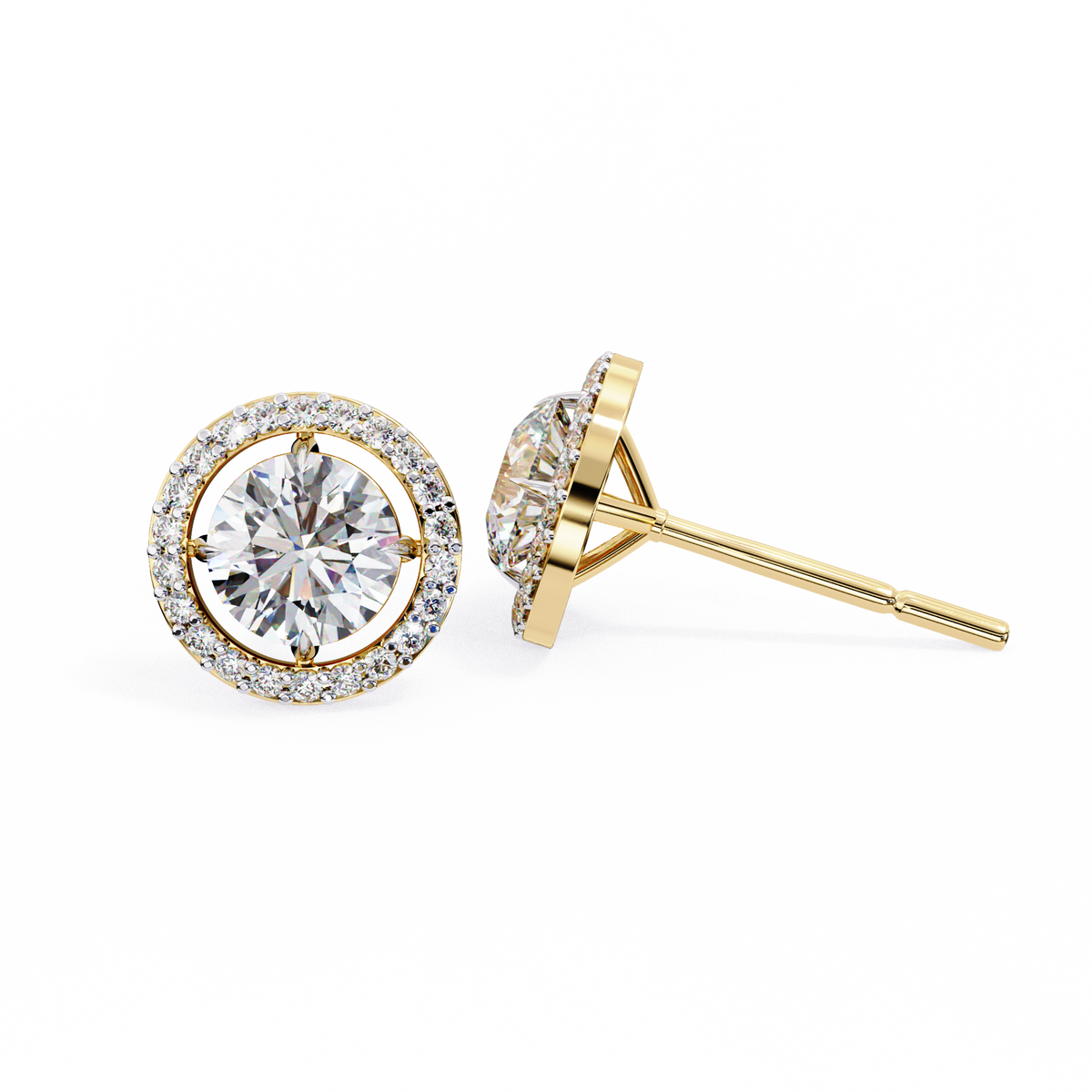Exclusive Designer Moissanite Round Cut Diamond Earring Limited Edition For Look - View 3