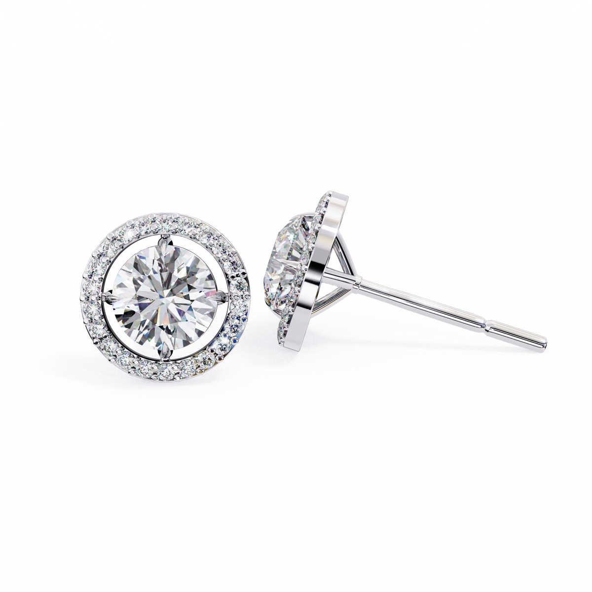 Exclusive Designer Lab Grown Round Cut Diamond Earring Limited Edition For Look - View 4