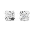 Interwoven Floral Design Round Lab Diamond Stud Earrings - View 3