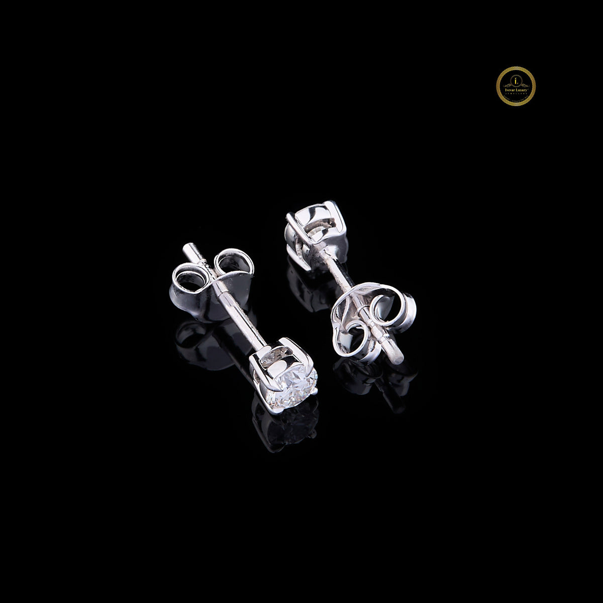 Brilliant Sparkle Round Cut Lab Grown Diamond Stud Earrings - View 4