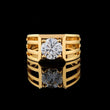 Round Cut Moissanite Diamond Men's Multi Bar Openwork Lattice Statement Band
