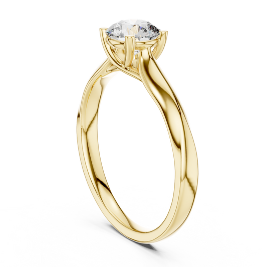 Round Cut Moissanite Diamond Minimalist Ring - View 2