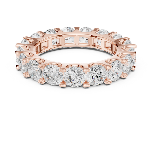 Round Brilliant Moissanite Diamond Full Eternity Band Ring - View 2