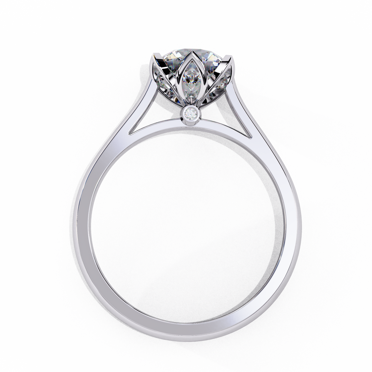Diamond ring with a pear-shaped center stone 