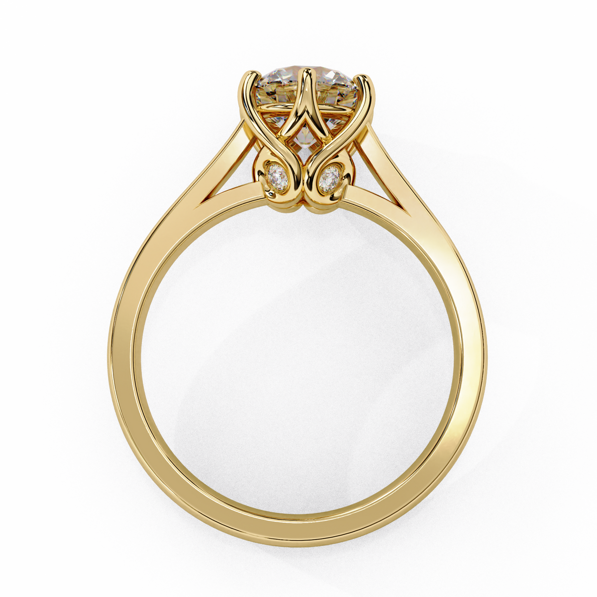 Gold ring with a diamond