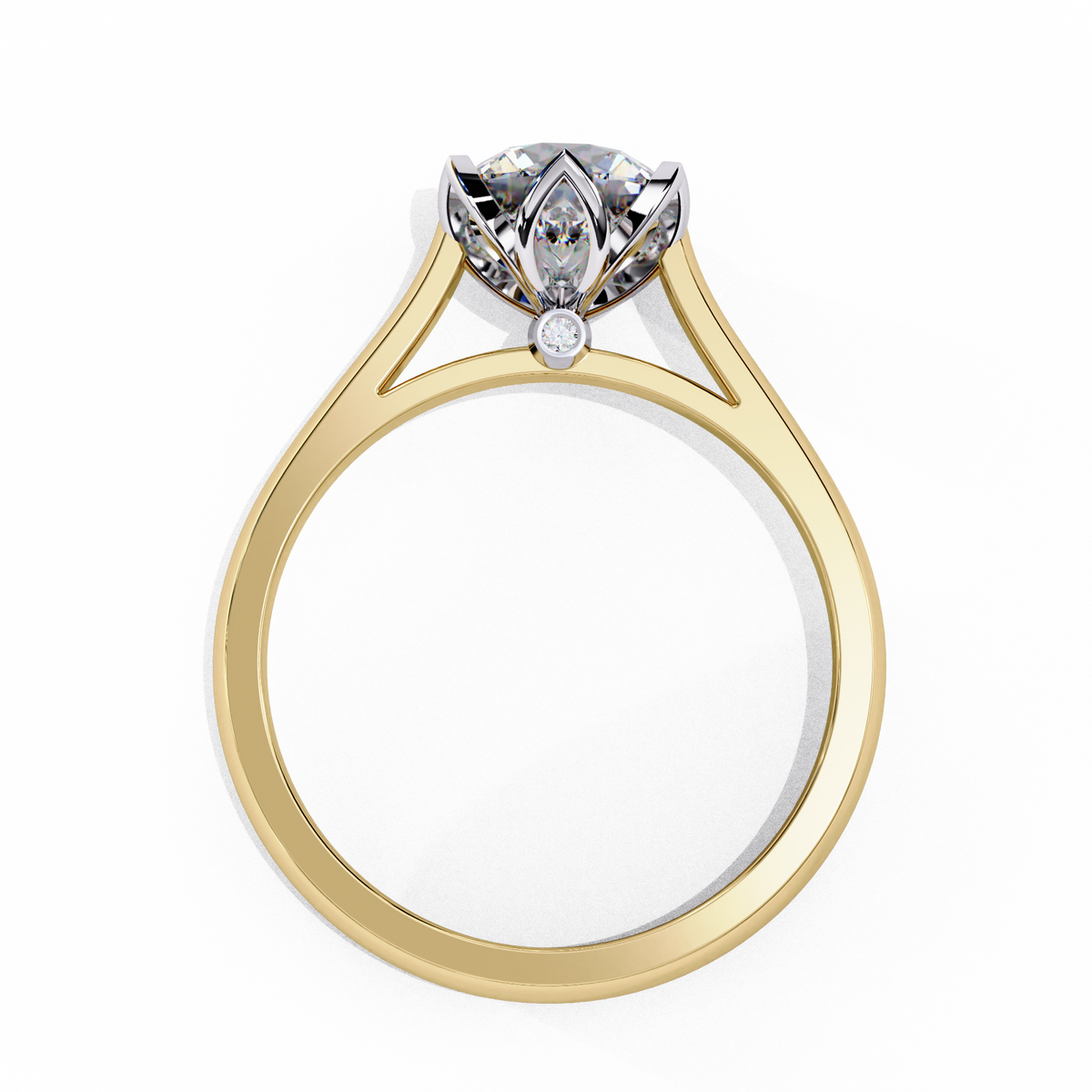Gold ring with a diamond 