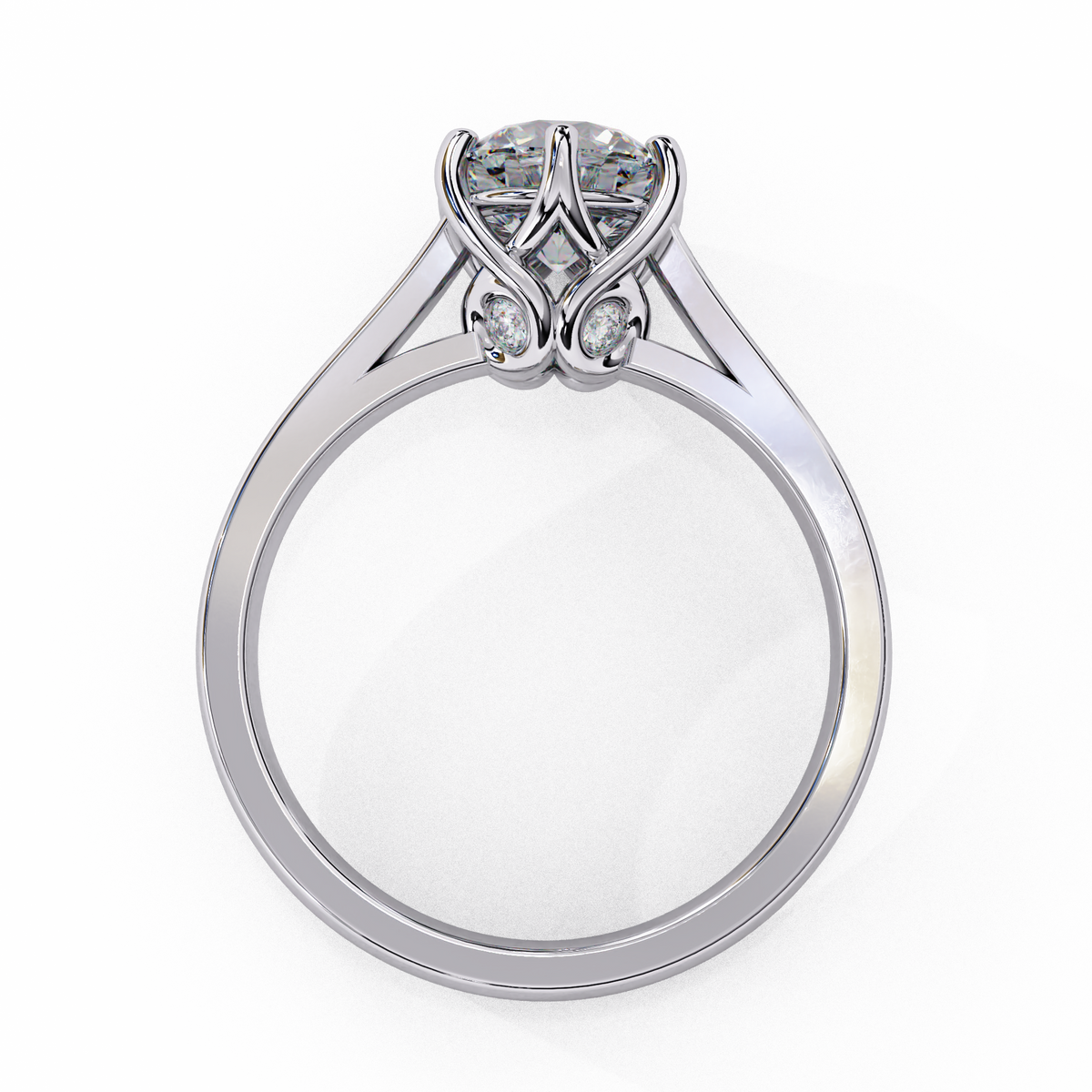 Silver ring with a diamond 