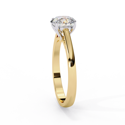 Round Brilliant Moissanite Diamond Solitaire Promise Ring - View 2