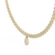 Round Cut Moissanite Diamond Drop Halo Necklace - View 6