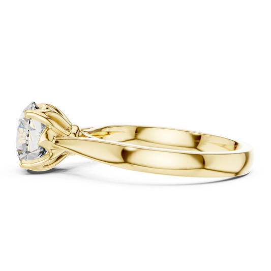 Round Cut Solitaire Lab Diamond With Four Prong Proposal Ring - View 2