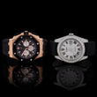 Royal Eclipse Collection Rose Gold Chronograph & Diamond Pavé Luxury Timepiece Duo