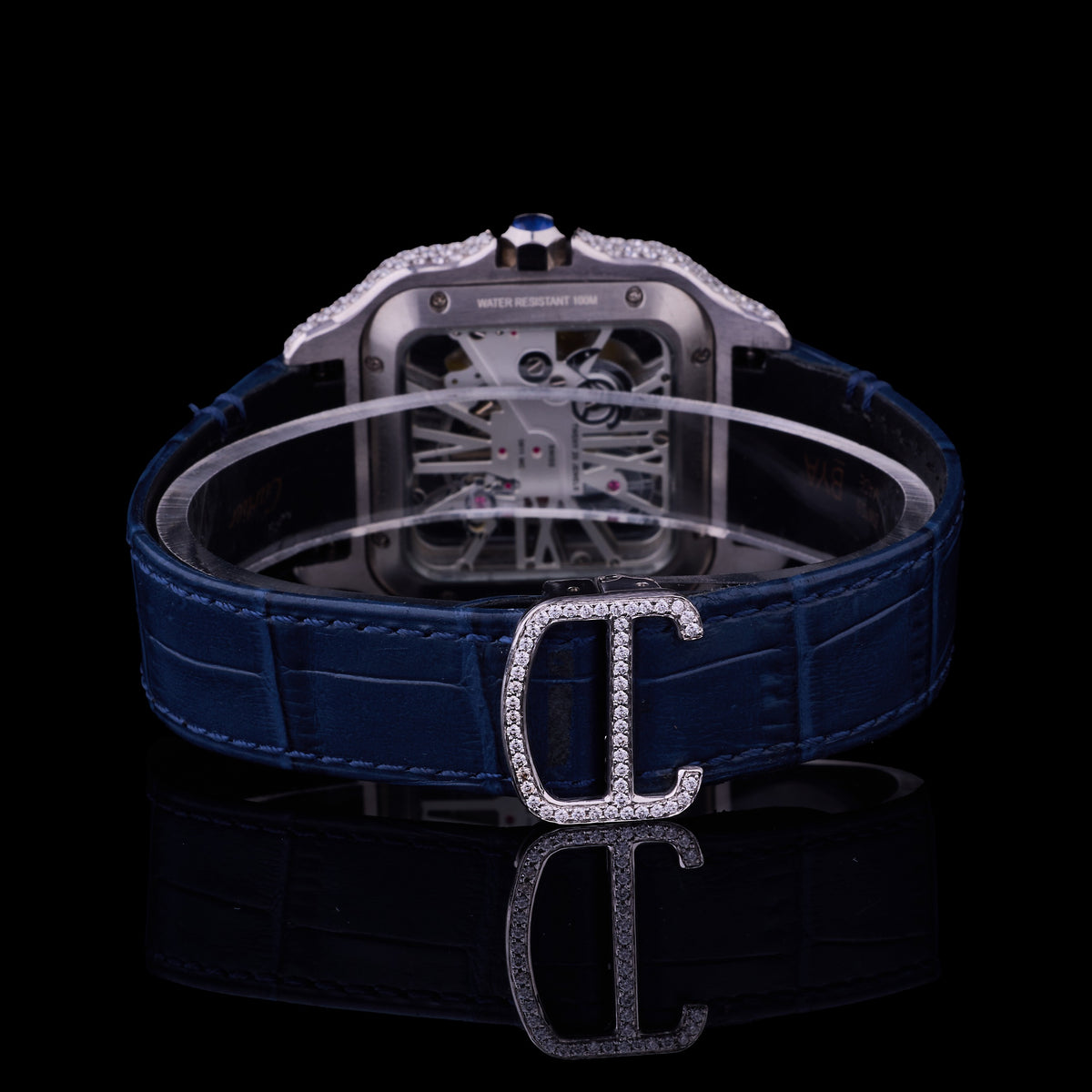 Royal Skeleton Moissanite Diamond Watch Collection Blue Sapphire Edition - View 9