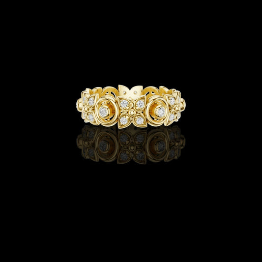 Heritage Inspired Round Cut Moissanite Diamond Eternity Ring