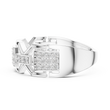 Round Cut Lab Grown Diamond Men's Rectangular Pave Openwork Gold Ring - View 10