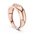 Round Cut Lab Grown Diamond Men's Modern Split Link Pave Gold Engagement Ring - View 8